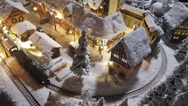 Christmas train station